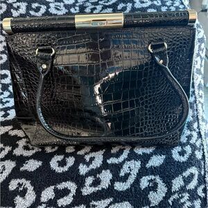 Kate Spade Black Knightsbridge Crocodile-Embossed Shoulder Bag
